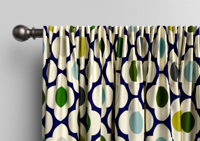Orla Kiely Spot Flower, Blue Multi - Made to Measure Curtains - Image 9